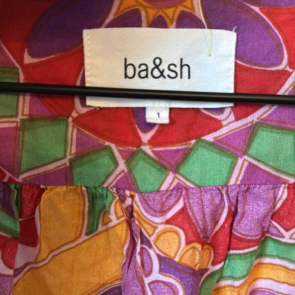 ba&sh Dean Graphic-Print Kimono Blouse Coverup Size 1 / US Small - Picture 7 of 9